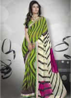 Triveni Sarees Green Printed Saree