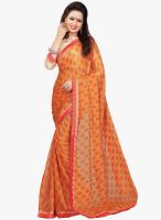 Triveni Sarees Orange Printed Casual Saree