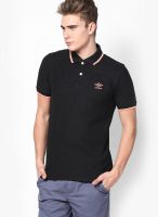 Umbro Black Solid Polo T-Shirts Umbro Black Solid Polo T-Shirts