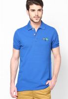 United Colors of Benetton Blue Solid Polo T-Shirts