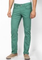 United Colors of Benetton Green Solid Skinny Fit Colored Denim Jeans