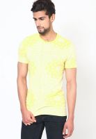 United Colors of Benetton Yellow Printed Round Neck T-Shirt