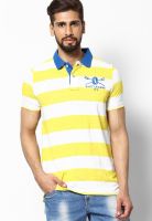 United Colors of Benetton Yellow Striped Polo T-Shirts
