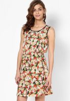 Van Heusen Red Colored Printed Skater Dress