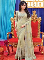 Vishal Beige Embellished Saree