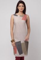 W Beige Printed Kurtis