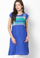 W Blue Solid Kurtis