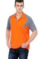 Yepme Orange Solid Polo T-Shirts