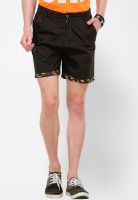 Yepme Solid Brown Shorts