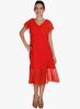 MEIRO_Orange_Solid_Skater_Dress.jpg