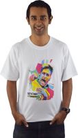 642 Stitches Printed Men's Round Neck White T-Shirt