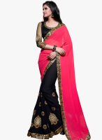 7 Colors Lifestyle Pink Embroidered Saree