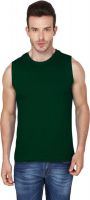 99Tshirts Solid Men's Round Neck Dark Green T-Shirt