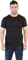 Acomharc Solid Men's Round Neck Black T-Shirt