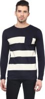 Acomharc Striped Men's Round Neck Blue T-Shirt