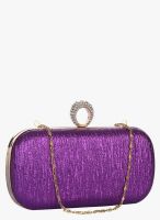 Alessia Purple Synthetic Clutch