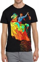 ANGI Graphic Print Men's Round Neck Black T-Shirt