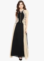 Athena Beige Colored Solid Maxi Dress