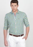 Basics Checks Yellow Casual Shirt