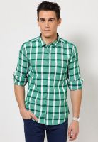 Basics Green Casual Shirts