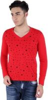 Bigidea Printed Men's V-neck Red T-Shirt