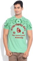 Breakbounce Printed Men's Round Neck Green T-Shirt