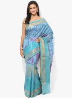 Bunkar Blue Embellished Saree