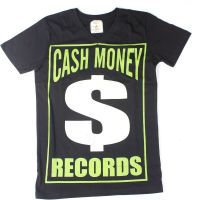 Burnout Printed Men's V-neck Black T-Shirt