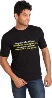 Campus Sutra Printed Men's Round Neck Black T-Shirt