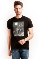 Change360 Graphic Print Men's Round Neck Black T-Shirt