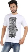 CHECKERSBAY Printed Men's Round Neck White T-Shirt