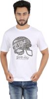 CHECKERSBAY Printed Men's Round Neck White T-Shirt