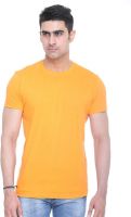 Colors and Blends Solid Men's Round Neck Orange T-Shirt