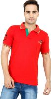 Denzo Solid Men's Polo Neck Red T-Shirt