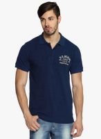 Difference of Opinion Blue Solid Polo T-Shirt