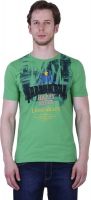 Duke Stardust Printed Men's Round Neck Green T-Shirt