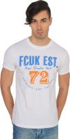 French Connection Printed Men's Round Neck White T-Shirt