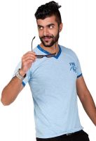 Furious Active Solid Men's V-neck Light Blue T-Shirt