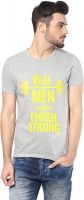 Henry and Smith Printed Men's Round Neck Grey T-Shirt