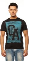Huetrap Graphic Print Men's Round Neck Black T-Shirt