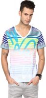IVPL@Y Striped Men's V-neck White T-Shirt