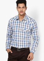 I Know Checked Blue Casual Shirt