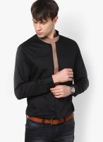 I Know Solid Black Casual Shirt