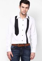 I Know Solid White Casual Shirt