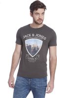 Jack & Jones Solid Men's Round Neck Brown T-Shirt