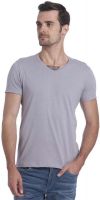 Jack & Jones Solid Men's V-neck Grey T-Shirt