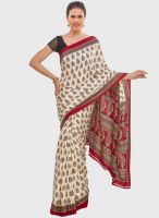 Jashn Beige Printed Saree