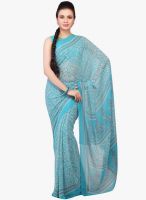 Jashn Blue Printed Saree Jashn Blue Printed Saree