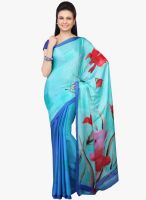 Jashn Blue Printed Saree