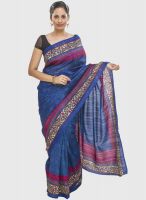 Jashn Blue Printed Saree